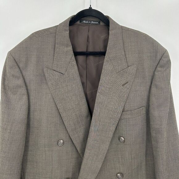 PIERRE BALMAIN Men 100% Wool Gray Double Breasted Single Button Suit Jacket 48XL - Picture 3 of 11